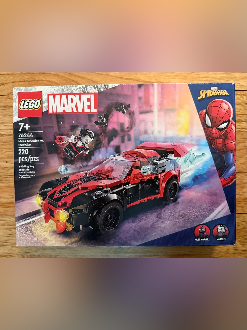 SOLD - LEGO Marvel Miles Morales .v. Morbius Red & Black Spider-Car Building Set